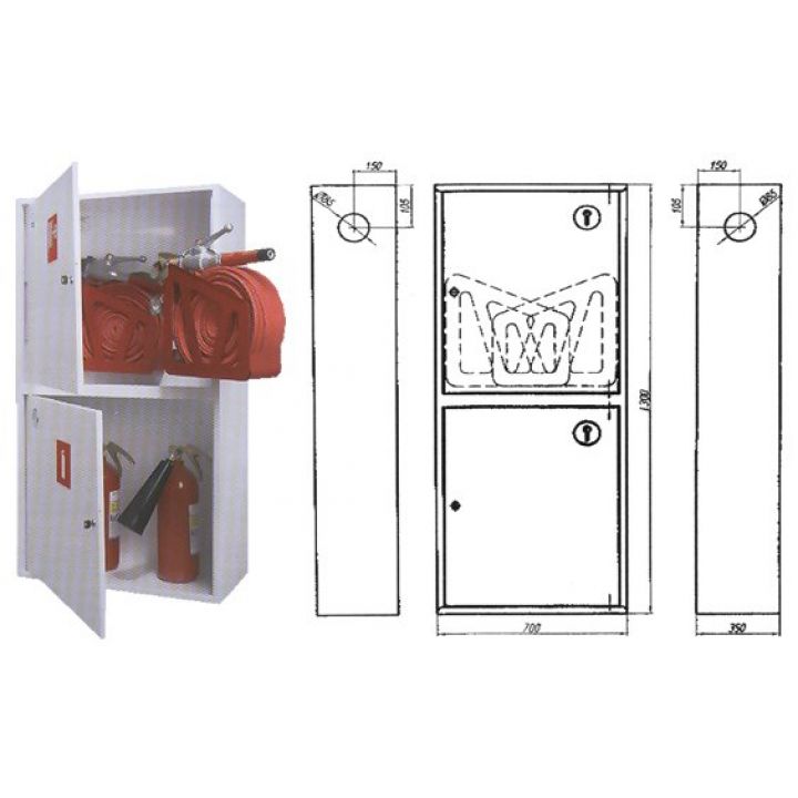 Шкаф для пожарного крана диам.51/66мм Ш-ПК03-12 НЗБ (ШПК-320-12 НЗБ)