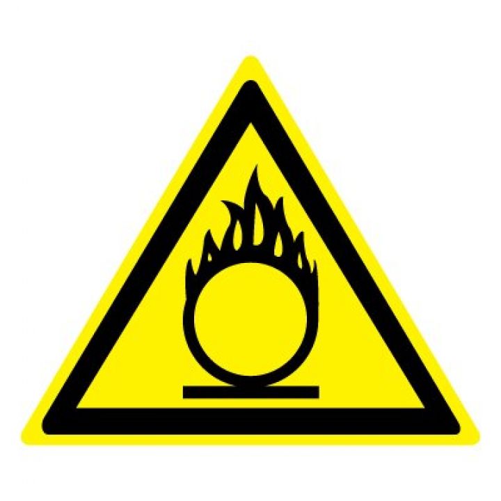 Знак Эксклюзив W11 Пожароопасно. Окислитель (размер 200х200) фотолюминесцентный