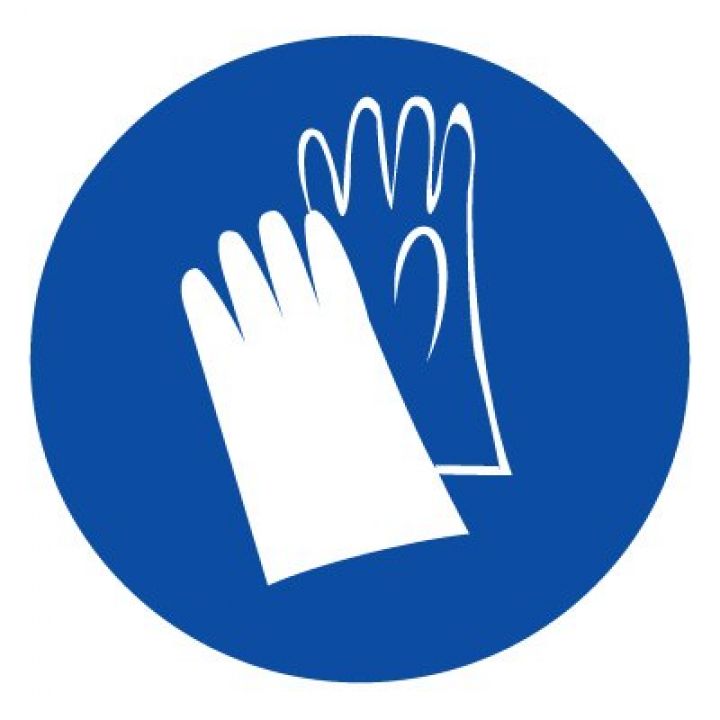 Знак Эксклюзив M06 Работать в защитных перчатках (размер 200х200) фотолюминесцентный